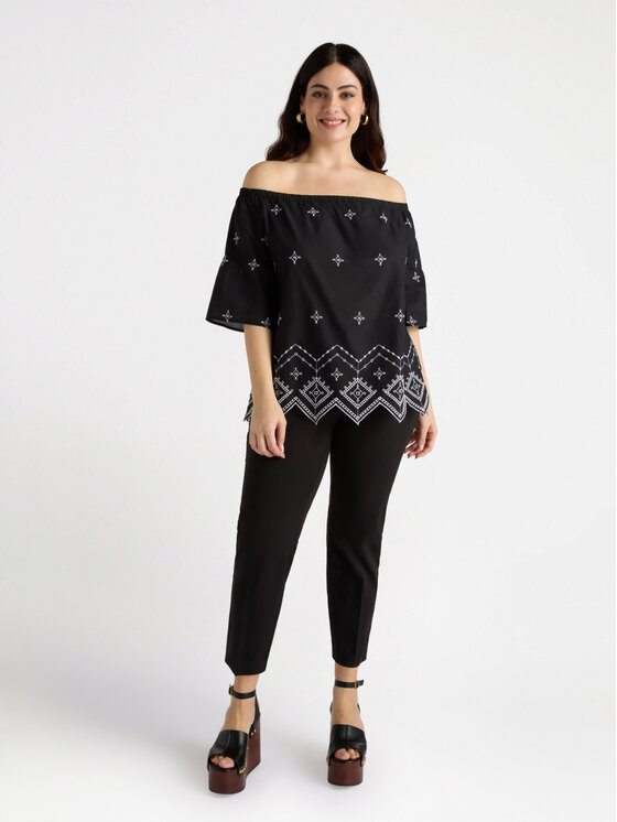 Fiorella Rubino Fiorella Rubino Bluzka 2516L000643N0Z3 Czarny A-Line Fit