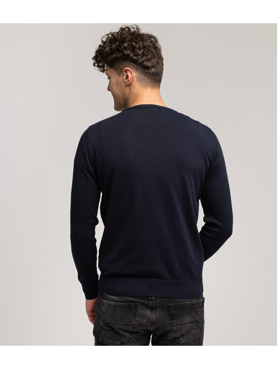 Lee Cooper Lee Cooper Sweter ANDY ORGANIC Granatowy Regular Fit