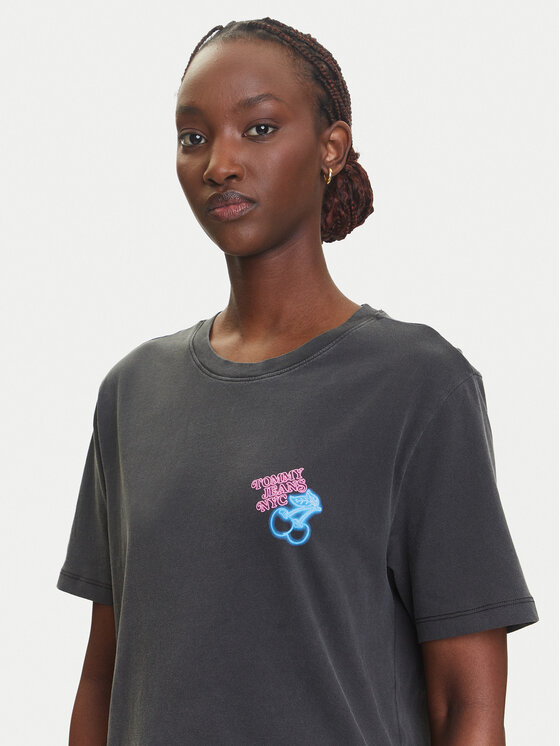 Tommy Jeans Tommy Jeans T-shirt Neon DW0DW21358 Siva Relaxed Fit