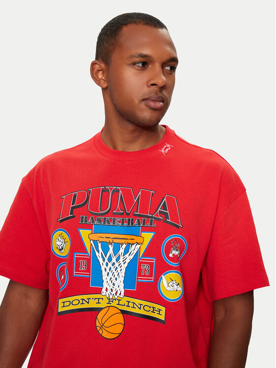 Puma Puma Marškinėliai Crowd Craze 2 627215 Raudona Oversize
