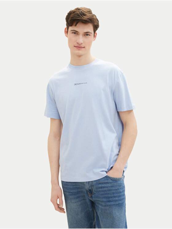 Tom Tailor Denim T-krekls 1040880 Gaiši zils Relaxed Fit