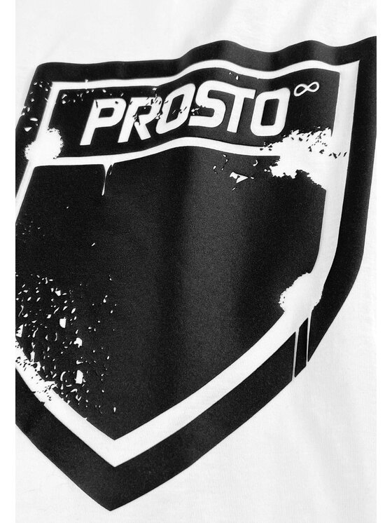 PROSTO. PROSTO. T-Shirt Shield Splash Biały Oversize