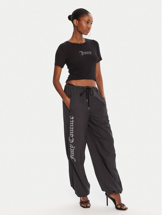 Juicy Couture Juicy Couture Tricou Sheer JCWCT225301 Negru Slim Fit