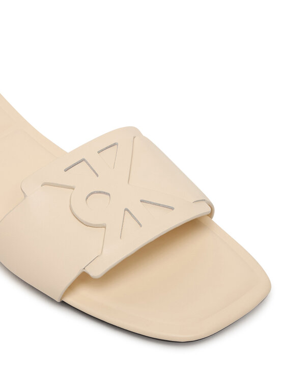 Calvin Klein Calvin Klein Šľapky Square Flat Sandal Emblem HW0HW03128 Écru