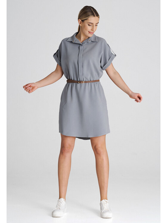 FIGL FIGL Sukienka codzienna M1001 Szary Regular Fit