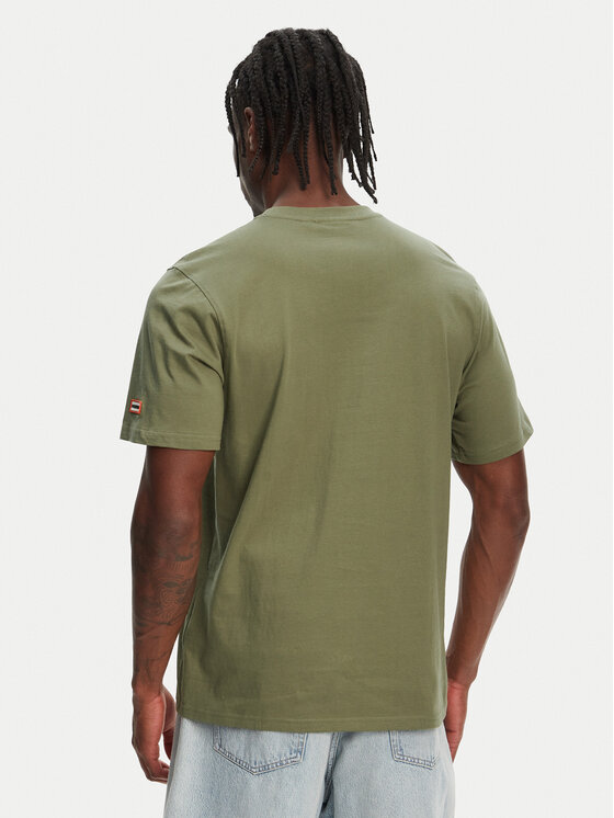 Hunter Hunter Tričko Duart Graphic HARM0033251 Kaki Regular Fit