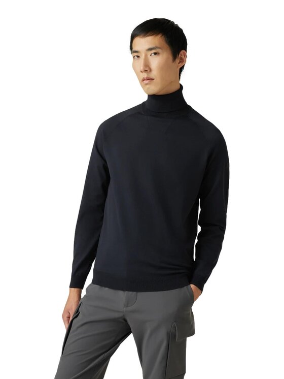 RRD Dolcevita Maglia RRD Amos Cotton Turtleneck Blu Regular Fit