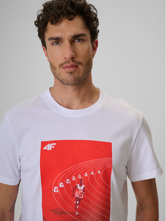 4F 4F T-Shirt 4F SPORT Biały Regular Fit