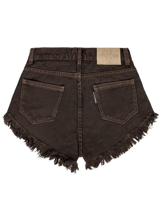 MissDenim MissDenim Szorty jeansowe High Waist Brązowy Regular Fit