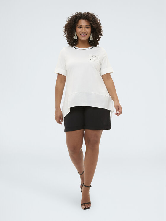 Fiorella Rubino Fiorella Rubino T-shirt G0AFL009162N011 Bianco Regular Fit