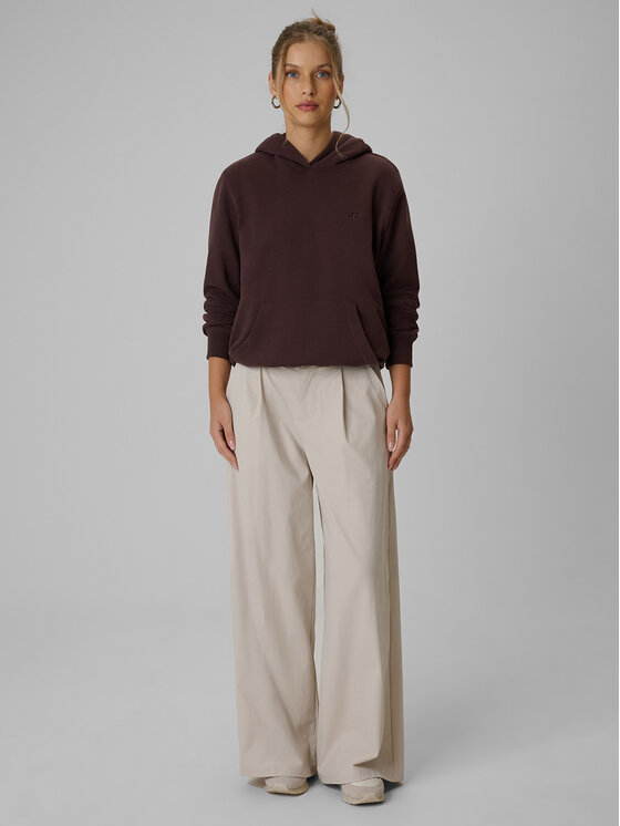 4F 4F Bluza BASIC+ Brązowy Relaxed Fit