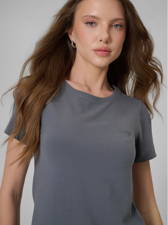 4F 4F T-shirt 4FRSS26TTSHF3628-24S Grigio Slim Fit