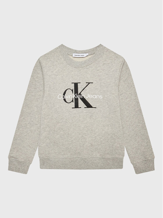 Calvin Klein Jeans Džemperis ar kapuci Monogram Logo IU0IU00265 Pelēks Regular Fit