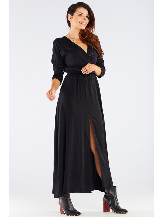 Awama Awama Vestito estivo A454 Nero Basic Fit