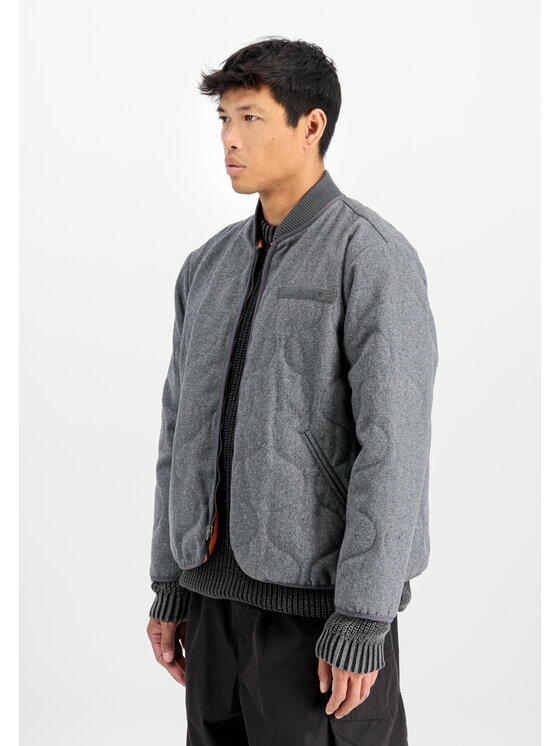 Alpha Industries Alpha Industries Kurtka bomber Quilted Liner Wool Outdoor Jacket Srebrny Regular Fit