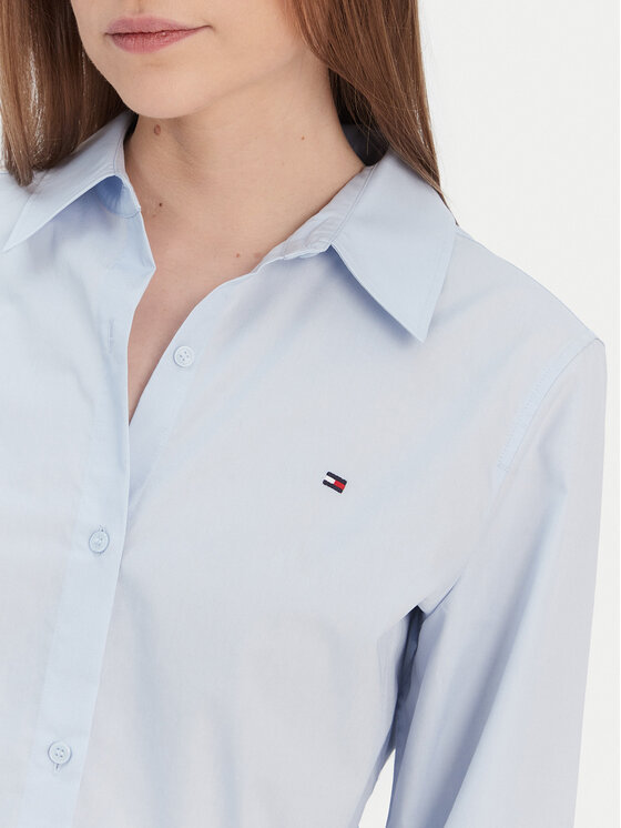 Tommy Hilfiger Tommy Hilfiger Риза Ess WW0WW47169 Светлосиньо Regular Fit