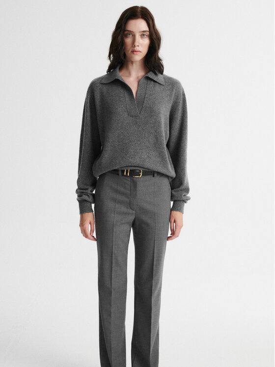 MARI PRETI MARI PRETI Spodnie materiałowe SERENE Szary Slim Fit