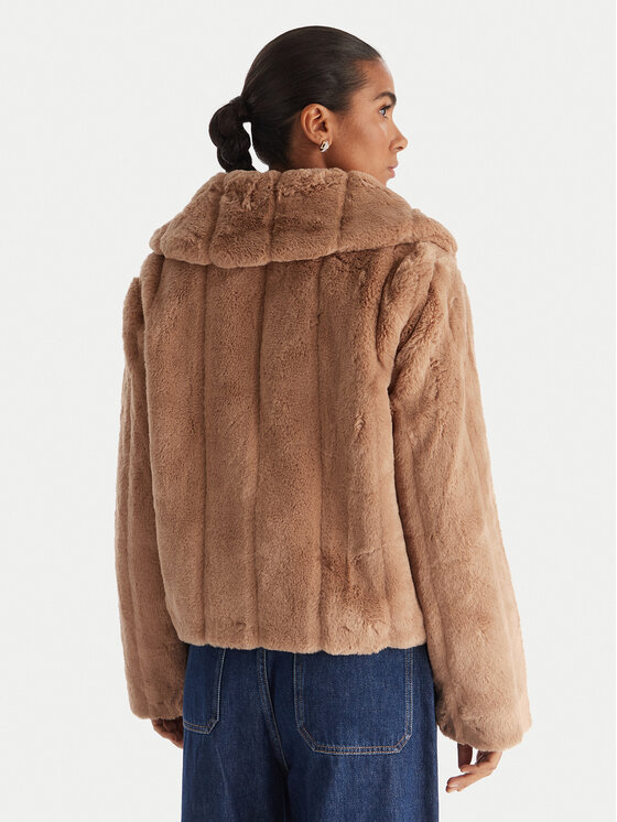 Guess Guess Кожено палто W0BL0N WDCH0 Бежов Regular Fit