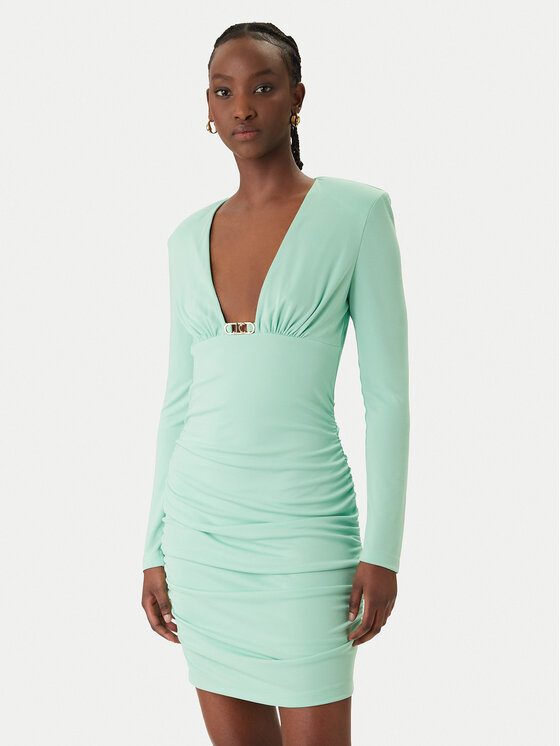 Just Cavalli Just Cavalli Koktel haljina 80PAO957 J0253 Plava Slim Fit