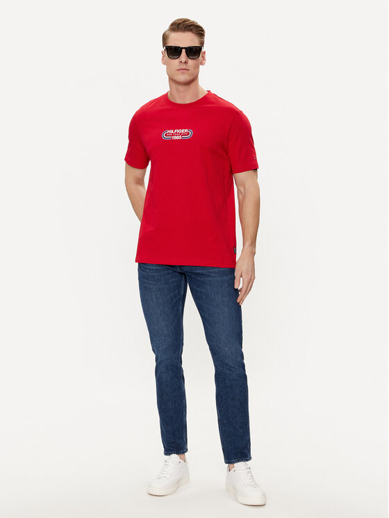 Tommy Hilfiger Tommy Hilfiger T-särk Track Graphic MW0MW34429 Punane Regular Fit