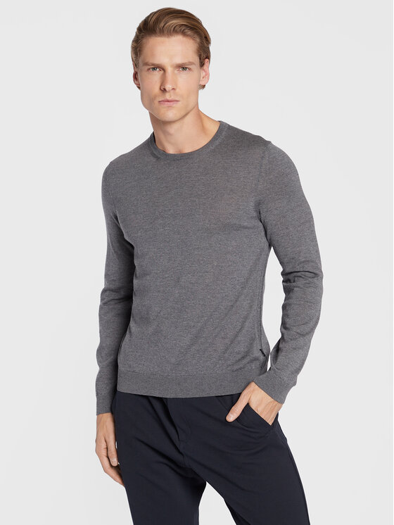 BOSS Boss Džemper Leno-P 50468239 Siva Slim Fit
