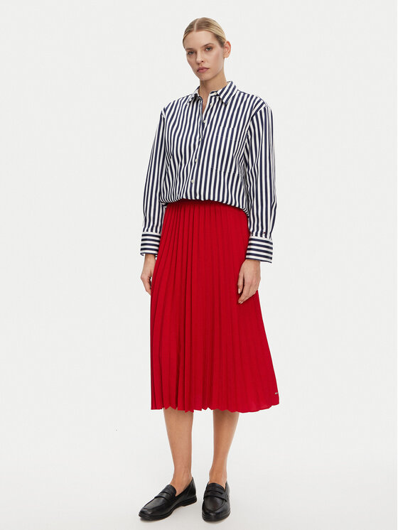 Tommy Hilfiger Tommy Hilfiger Plisovaná sukně WW0WW43886 Červená Regular Fit