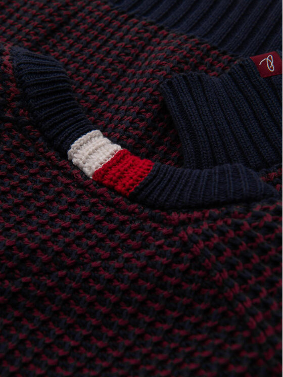Ombre Ombre Sweter OM-SWSW-0122 Czerwony Regular Fit