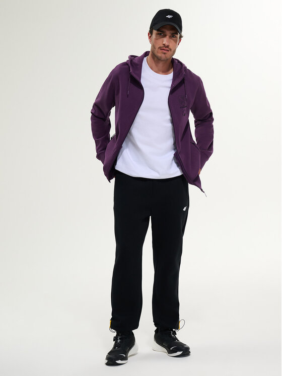 4F 4F Bluza WHEEL & WAVE Fioletowy Relaxed Fit
