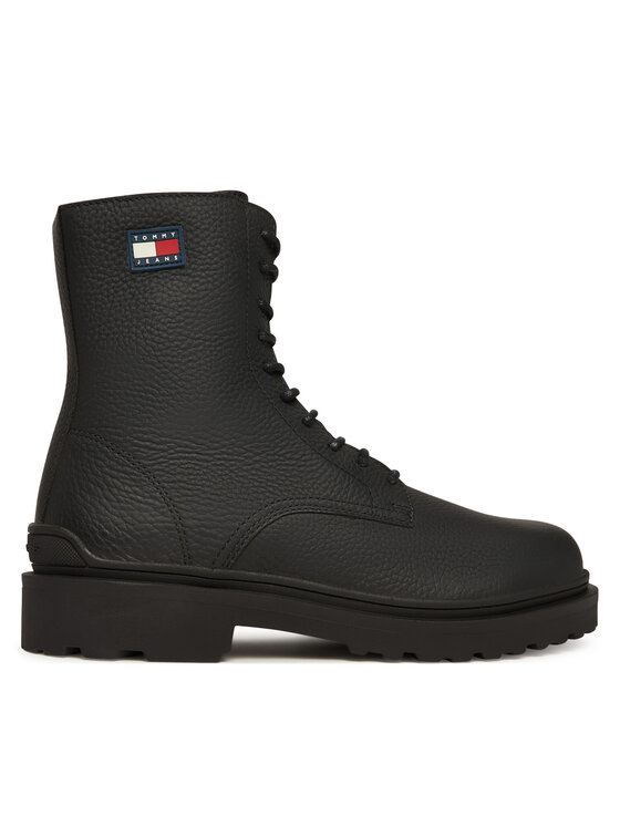 Tommy Jeans Tommy Jeans Schnürschuhe Tjm Lace Up Tumbled High EM0EM01631 Schwarz