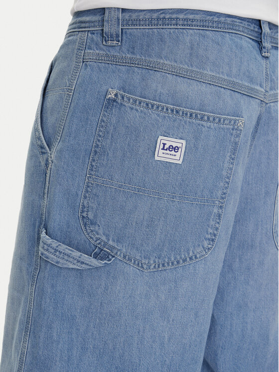Lee Lee Džínsové šortky Carpenter 112364163 Modrá Loose Fit