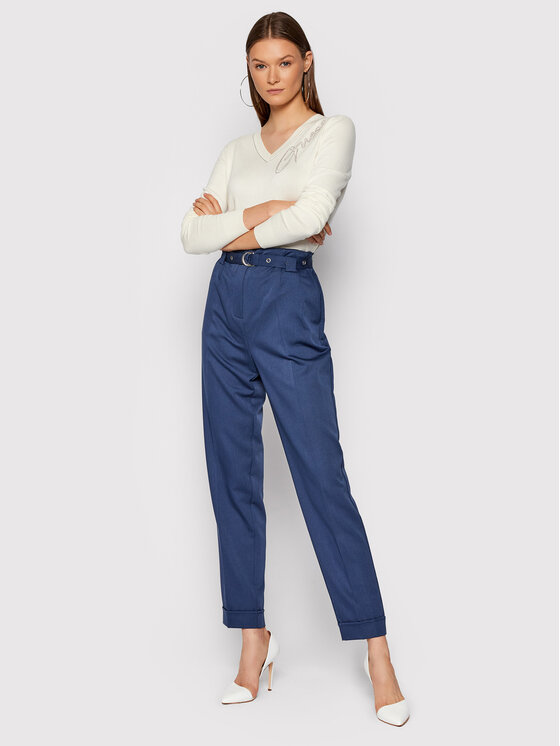 Guess Guess Παντελόνι υφασμάτινο Egle W1BB14 W5D20 Σκούρο μπλε Regular Fit