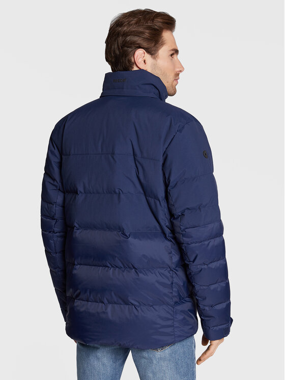 Parka blu milestone impermeabile con cappuccio staccabile