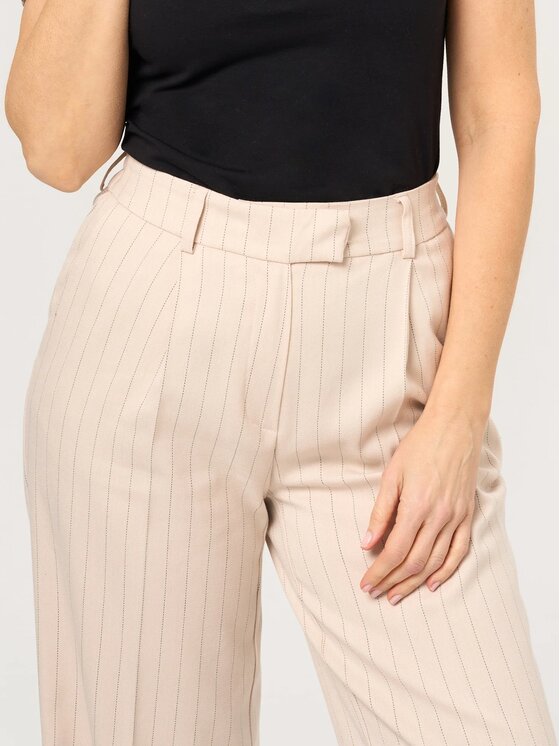 Willsoor Willsoor Spodnie materiałowe 68253 Beżowy Wide Leg