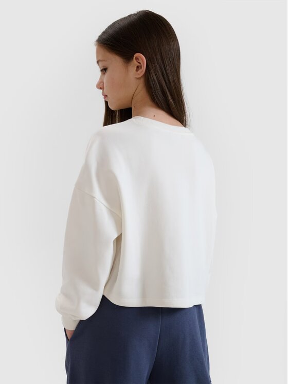 4F 4F Bluza 4FJWSS25TSWSF1483-11S Biały Regular Fit