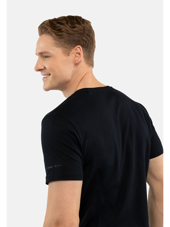 Volcano Volcano T-Shirt T-BASIC Granatowy Regular Fit