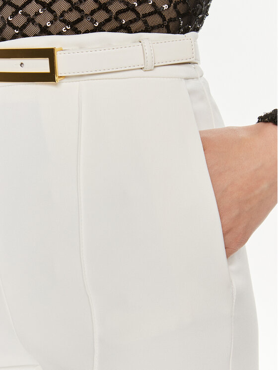 Elisabetta Franchi Elisabetta Franchi Riidest püksid PA-034-42E2-5981 Valge Regular Fit