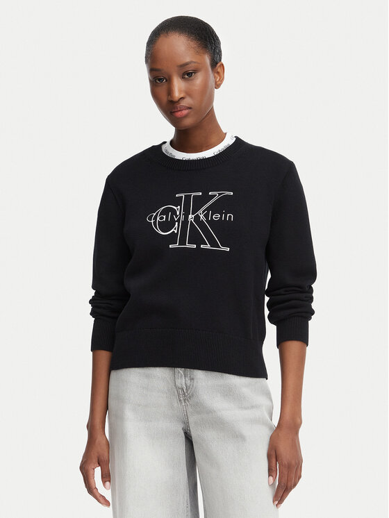 Calvin Klein Jeans Pulover LV047G322G Negru Regular Fit