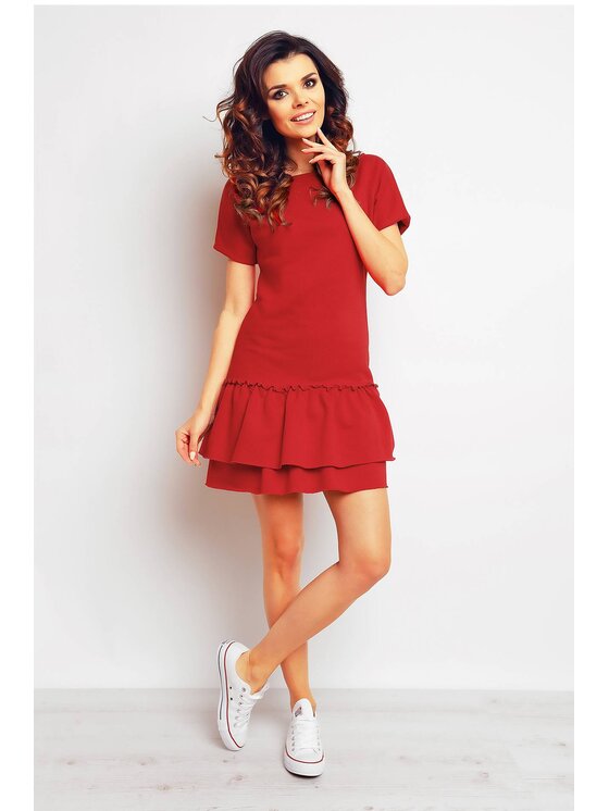 Infinite You Infinite You Sukienka letnia M094 Czerwony Basic Fit
