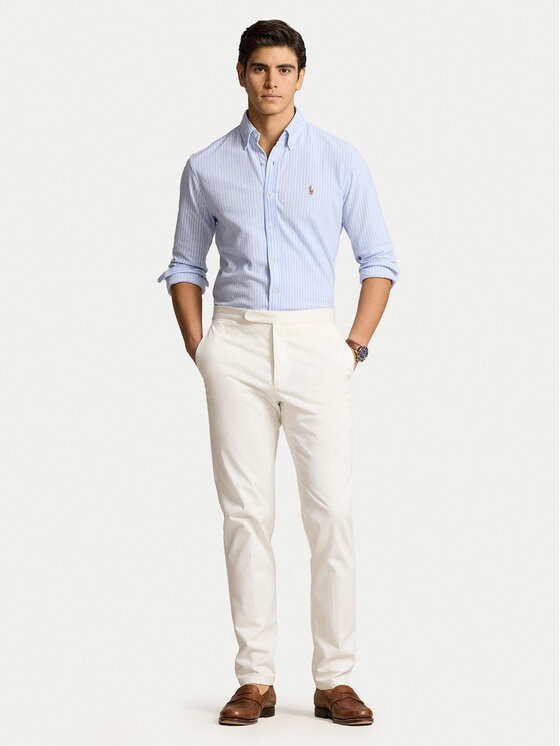 Polo Ralph Lauren Polo Ralph Lauren Риза 710934575002 Светлосиньо Slim Fit