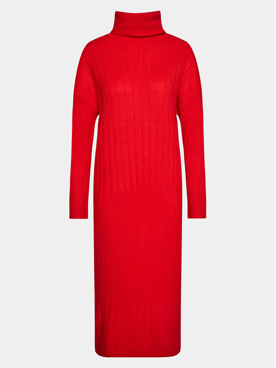 Brave Soul Brave Soul Strickkleid LKD-230AUSTIA Rot Regular Fit