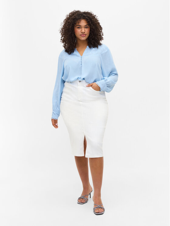 Zizzi Zizzi Джинсова спідниця J10771A Білий Regular Fit
