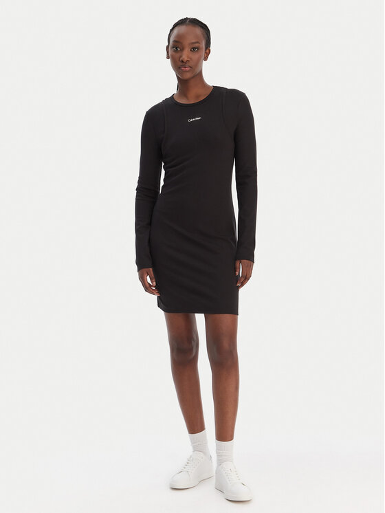 Calvin Klein Jeans Calvin Klein Jeans Trikotažinė suknelė LV047E219G Juoda Slim Fit