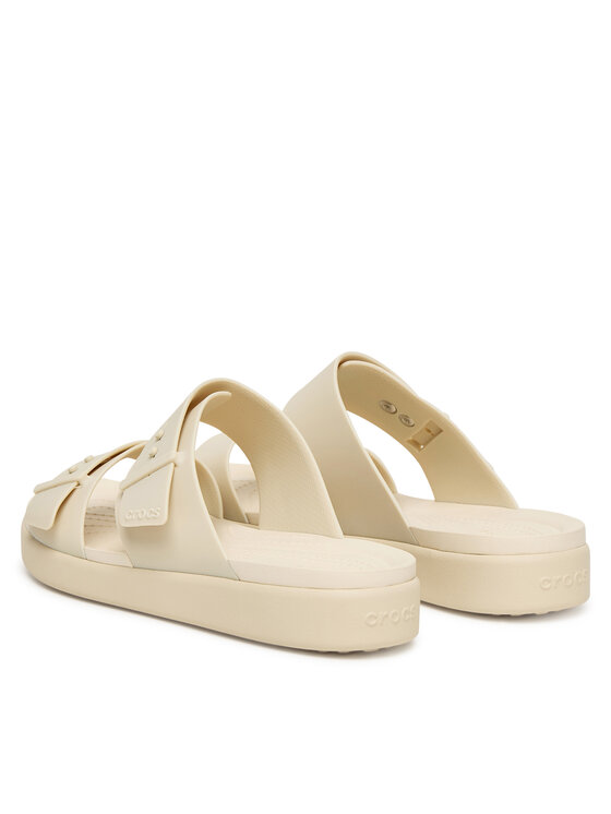 Crocs Crocs Klapki Brooklyn Buckle Low Low 211215 Écru