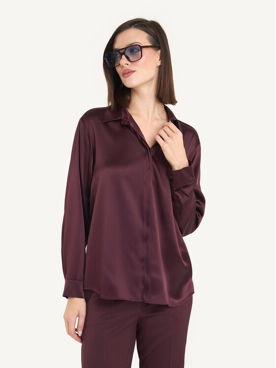 KMX Studio KMX Studio Koszula 502590004 Bordowy Straight Fit