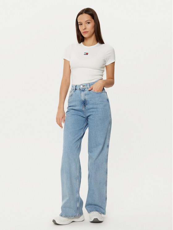 Tommy Jeans Tommy Jeans Tričko DW0DW20463 Biela Slim Fit