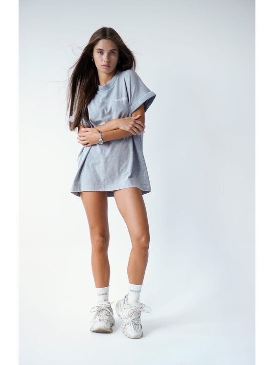 MissDenim MissDenim T-Shirt Oversize Washed Tee Szary Oversize