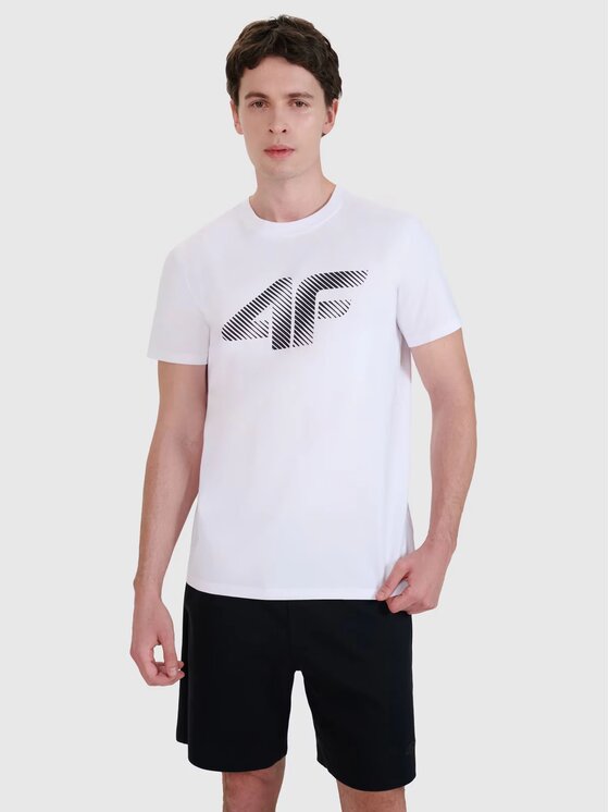 4F 4F T-Shirt 4FWMM00TTSHM2257-10S Biały Regular Fit
