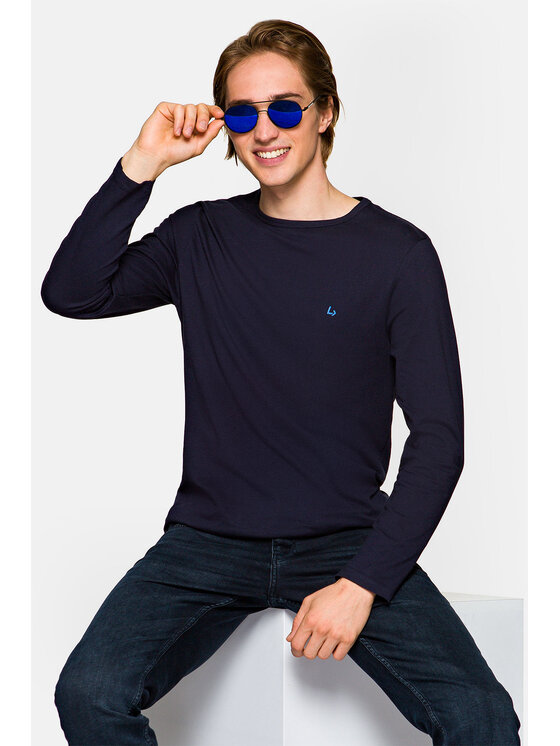Lancerto Lancerto Longsleeve Runcorn Granatowy Regular Fit