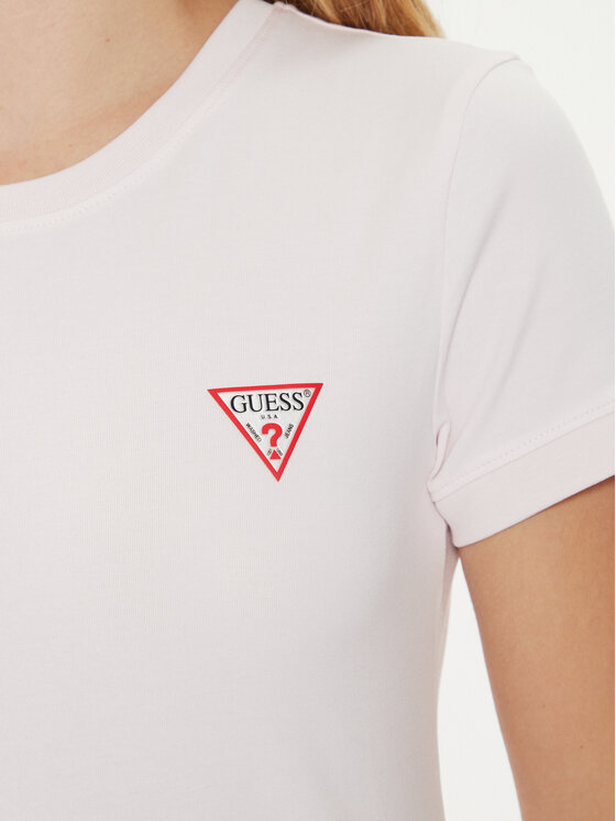 Guess Guess T-Shirt W2YI44 J1314 Różowy Slim Fit