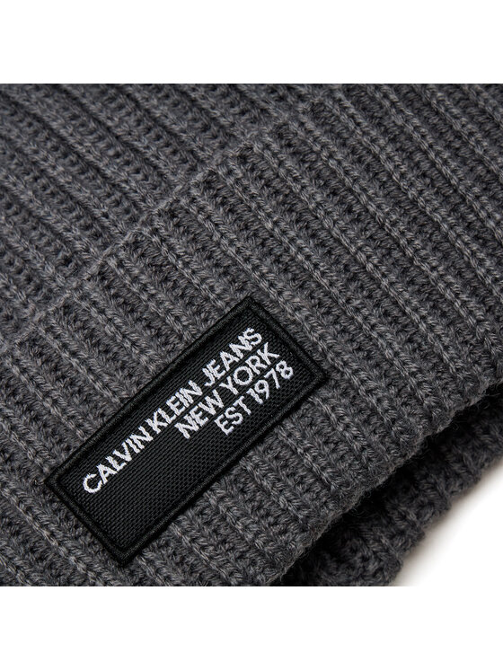 Calvin Klein Jeans Calvin Klein Jeans Čepice Seasonal Patch Beanie K50K511430 Šedá